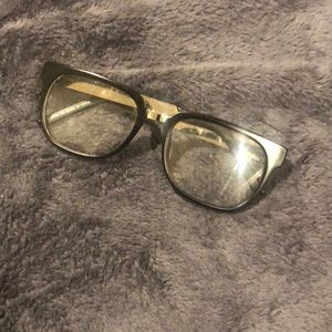 Clear Hipster Readers with Mirrored Metal Temples